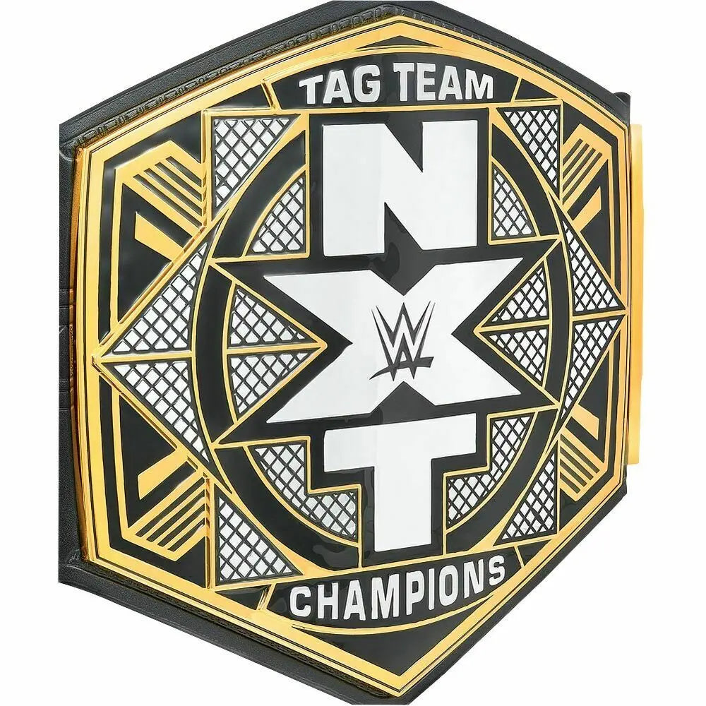 The new NXT Tag Team Championship Wrestling Title Belts