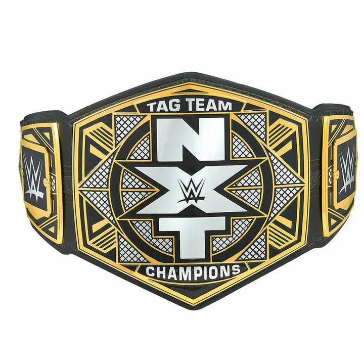 The new NXT Tag Team Championship Wrestling Title Belts