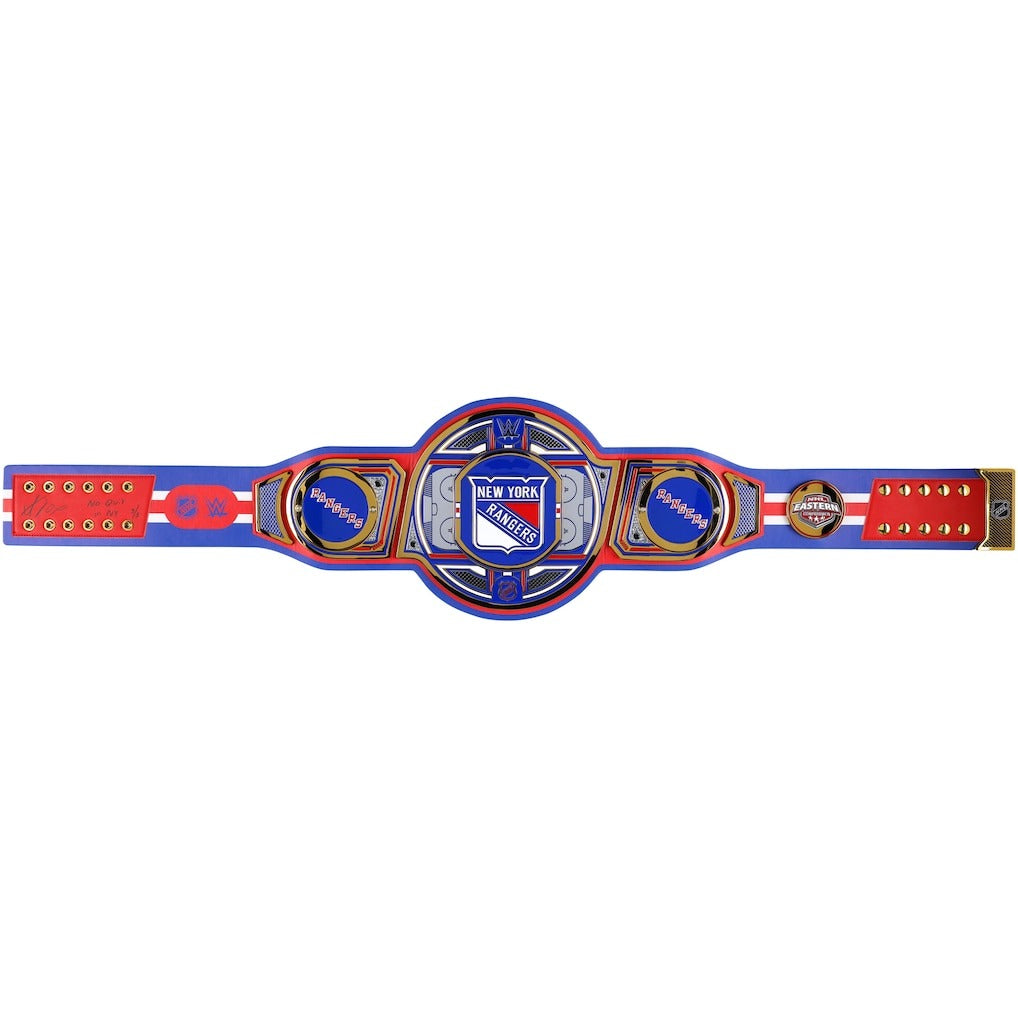 Adam Fox New York Rangers Autographed WWE Legacy Title Belt Wrestling Title Belts