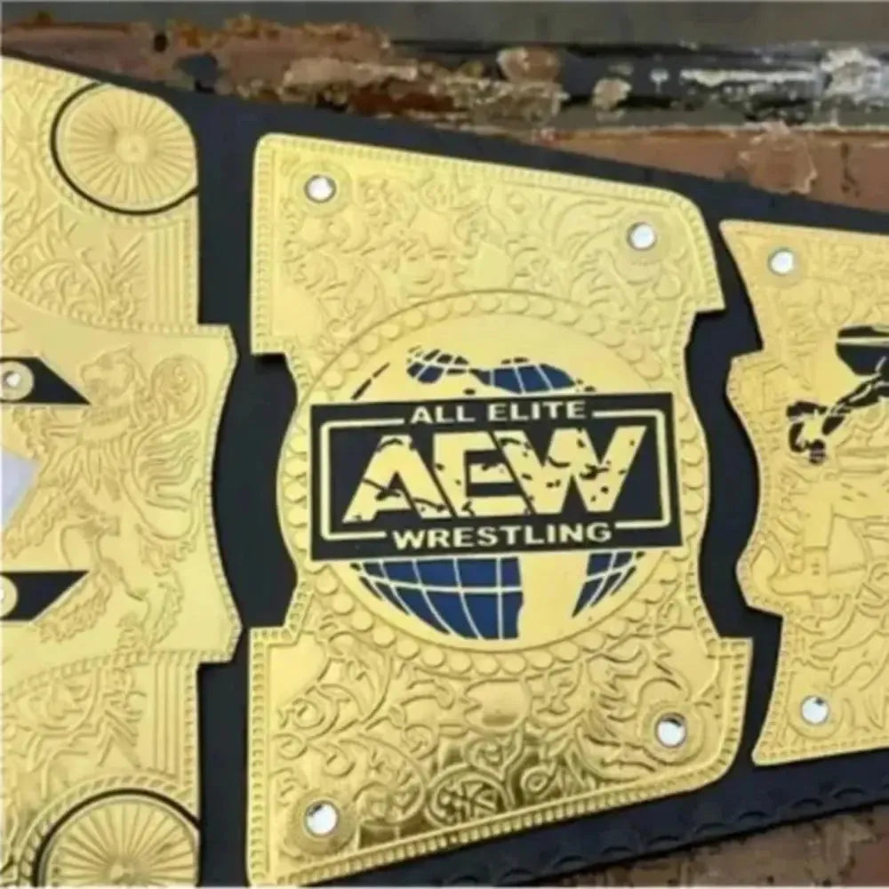 AEW All Atlantic Championship belt with gold and black detailing from Wrestling Title Belts