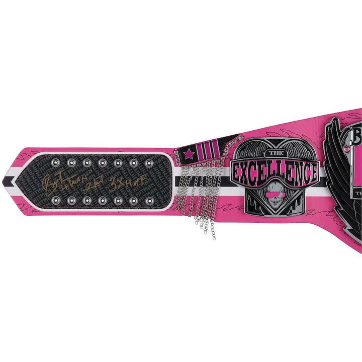 Bret Hart Autographed Signature Series Championship Replica Title Belt with Inscription Wrestling Title Belts