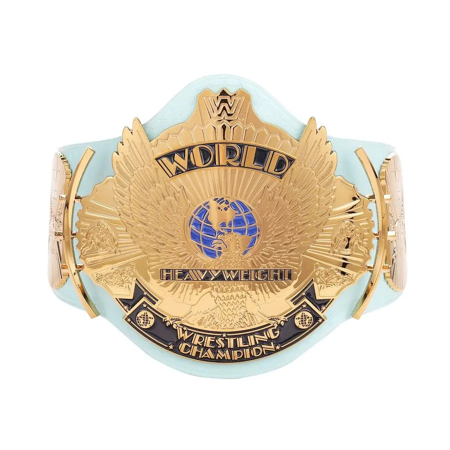 Light Blue WWE Winged Eagle Championship Wrestling Title Belts