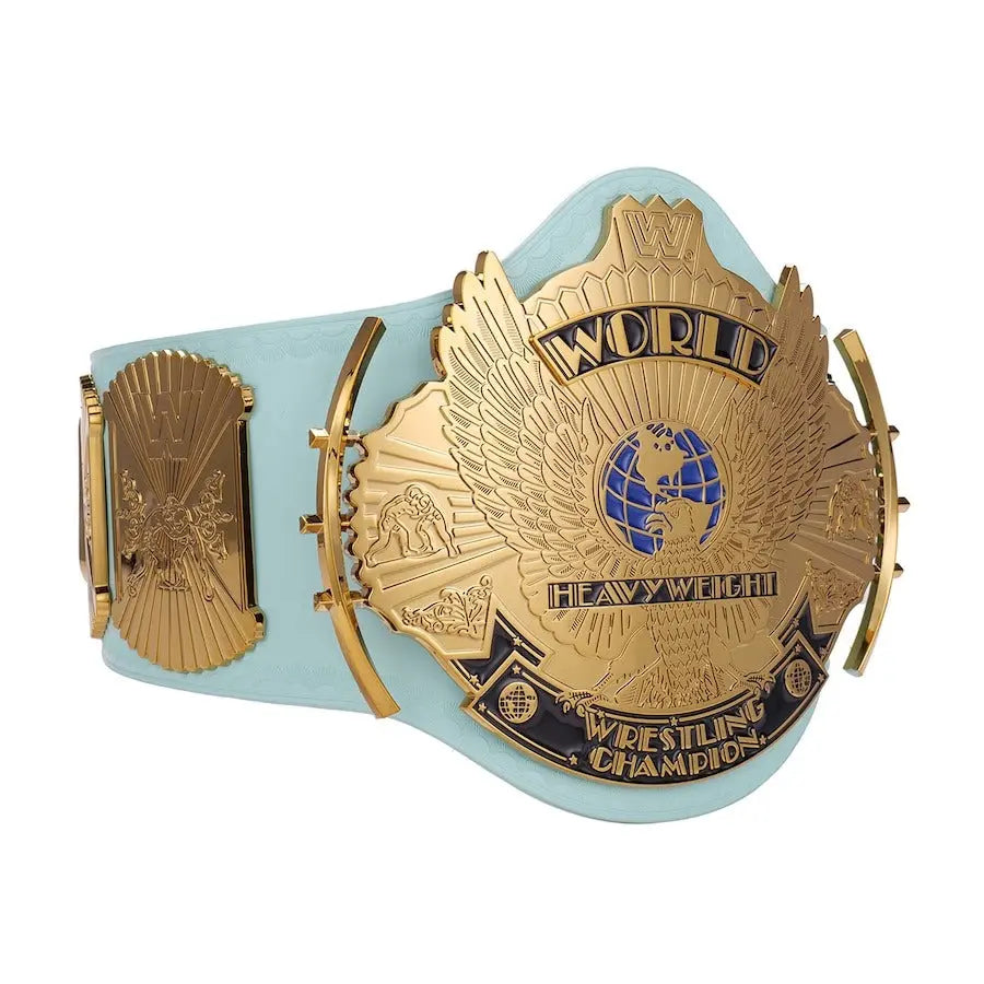 Light Blue WWE Winged Eagle Championship Wrestling Title Belts