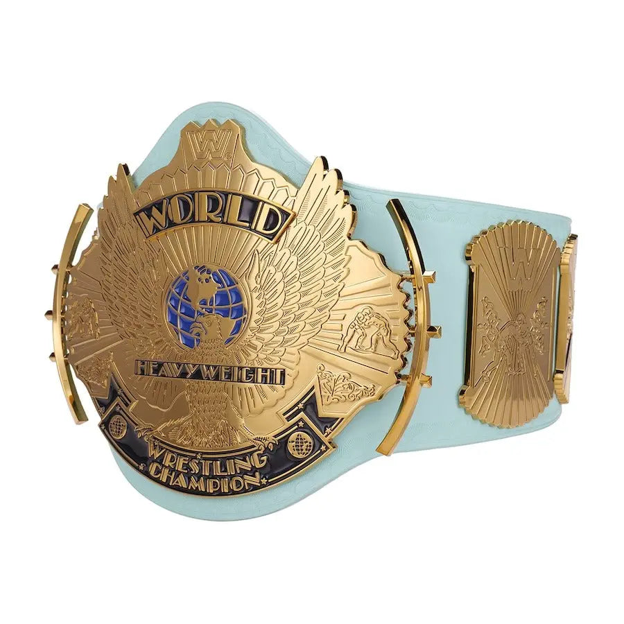 Light Blue WWE Winged Eagle Championship Wrestling Title Belts