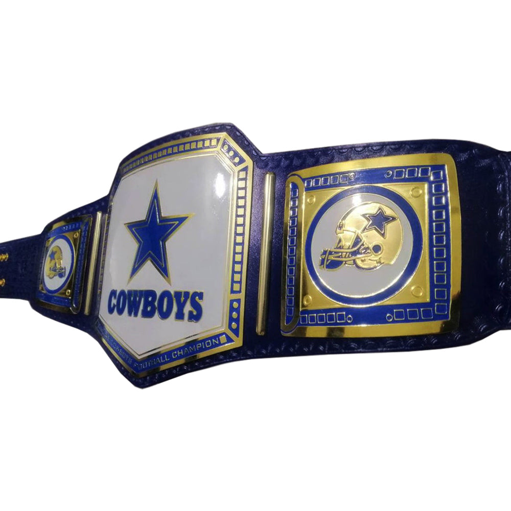 WWE Cowboys championship belt with blue star and gold detailing by Wrestling Title Belts