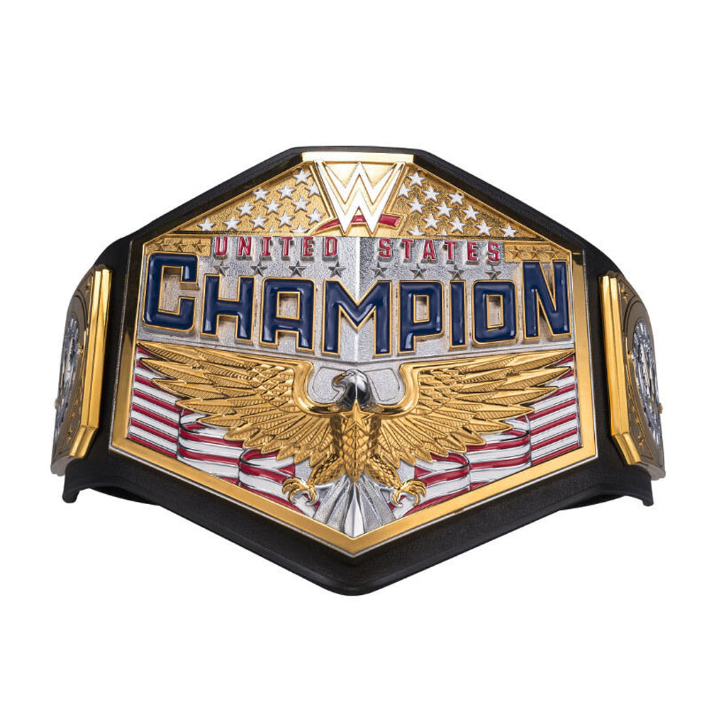 WWE United States Championship belt with gold eagle and American flag design by Wrestling Title Belts